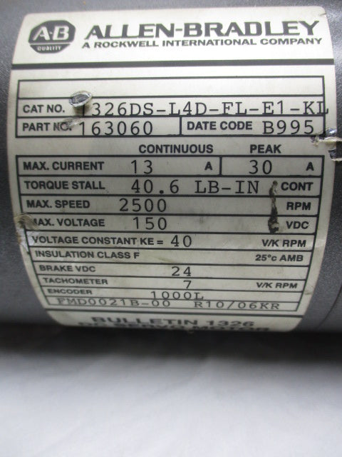 ALLEN BRADLEY 1326DS-L4D-FL-E1-KL UNMP