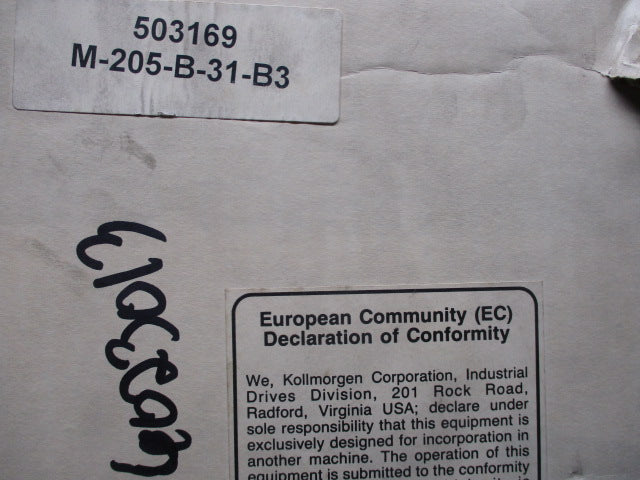 KOLLMORGEN M-205-B-61-B3 NSMP