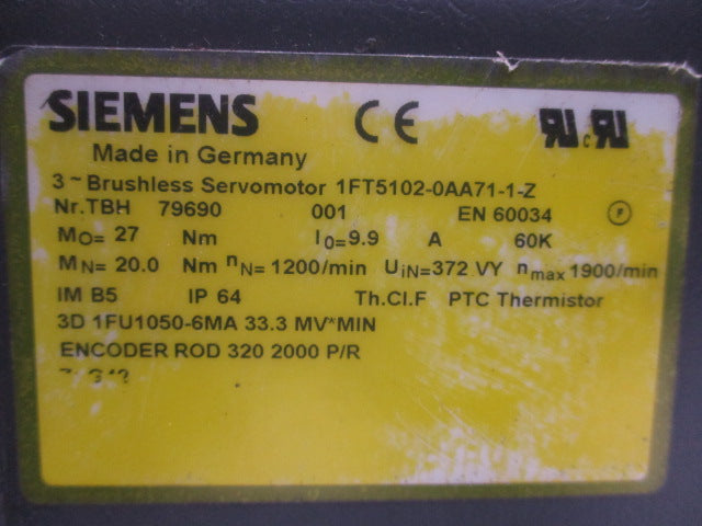 SIEMENS 1FT5102-0AA71-1-Z UNMP