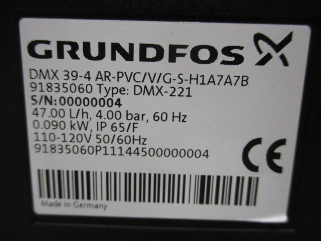 GRUNDFOS 91835060 (DMX39-4-AR-PVC/V/G-S-H1A7A7B) NSMP