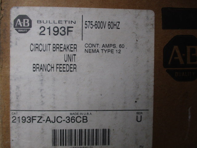 INDUSTRIAL SPARE PART 2193FZ-AJC-36CB SER. U NSMP