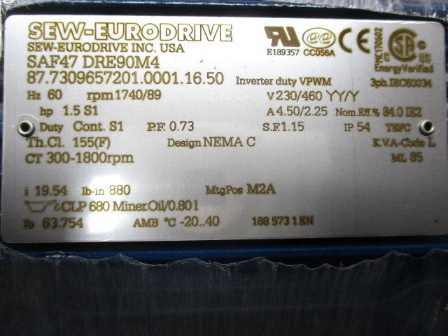SEW-EURODRIVE SAF47DRE90M4 NSMP