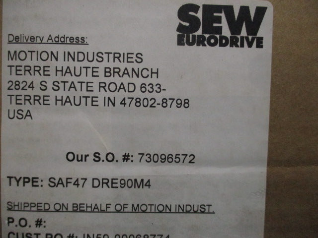 SEW-EURODRIVE SAF47DRE90M4 NSMP