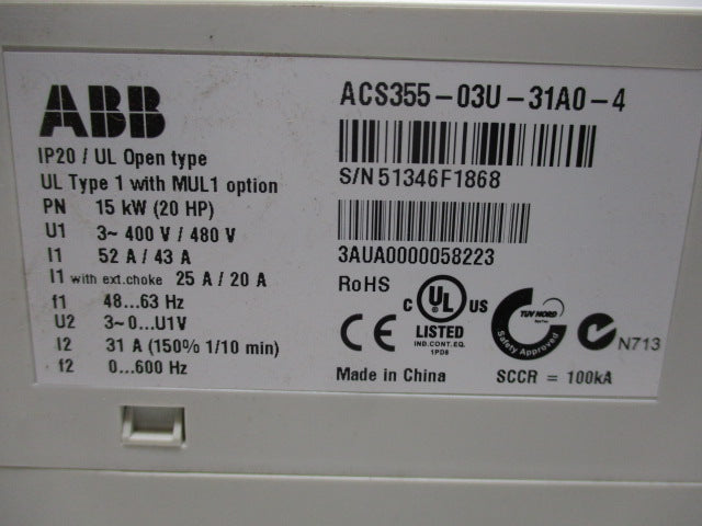 ABB ACS355-03U-31A0-4 NSNP
