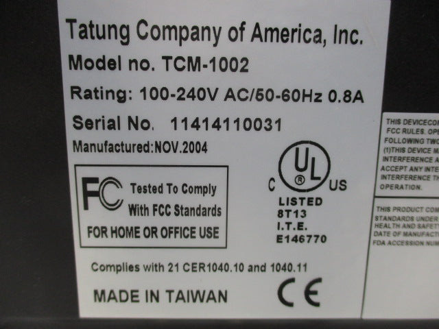 TATUNG TCM-1002 (AS PICTURED) NSNP