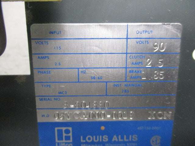 LOUIS ALLIS TYPE MC2 UNMP
