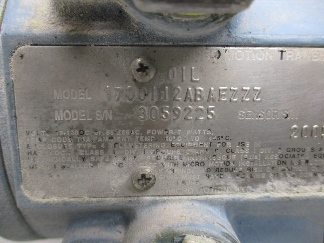 MICROMOTION R100S128NCAAEZZZZ w/1700I12ABAEZZZ UNMP