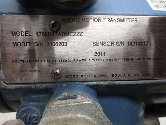 MICROMOTION 1700R17ABMEZZZ UNMP