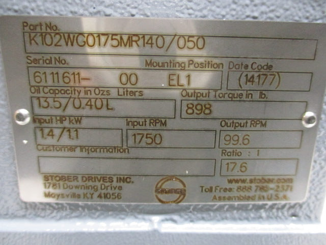 STOBER K102WG0175MR140/050 NSMP