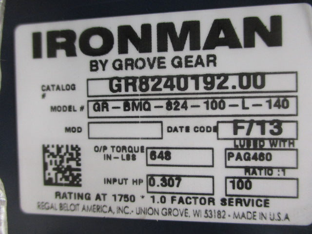 GROVE GEAR GR-BMQ-824-100-L-140 NSMP