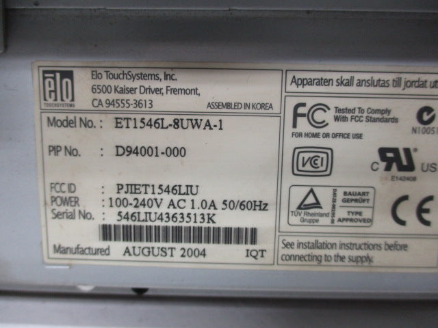 ELO ET1546L-8UWA-1 NSMP