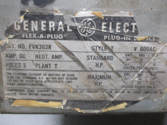 GENERAL ELECTRIC FVK362R UNMP