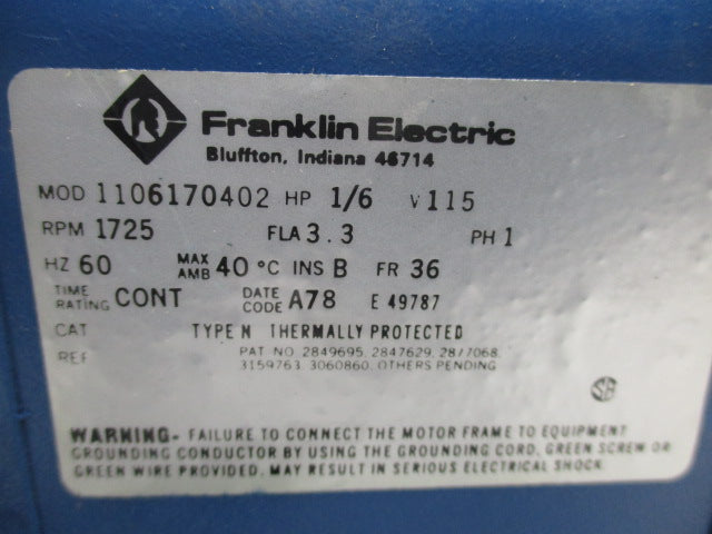 FRANKLIN ELECTRIC 1106170402 NSNP