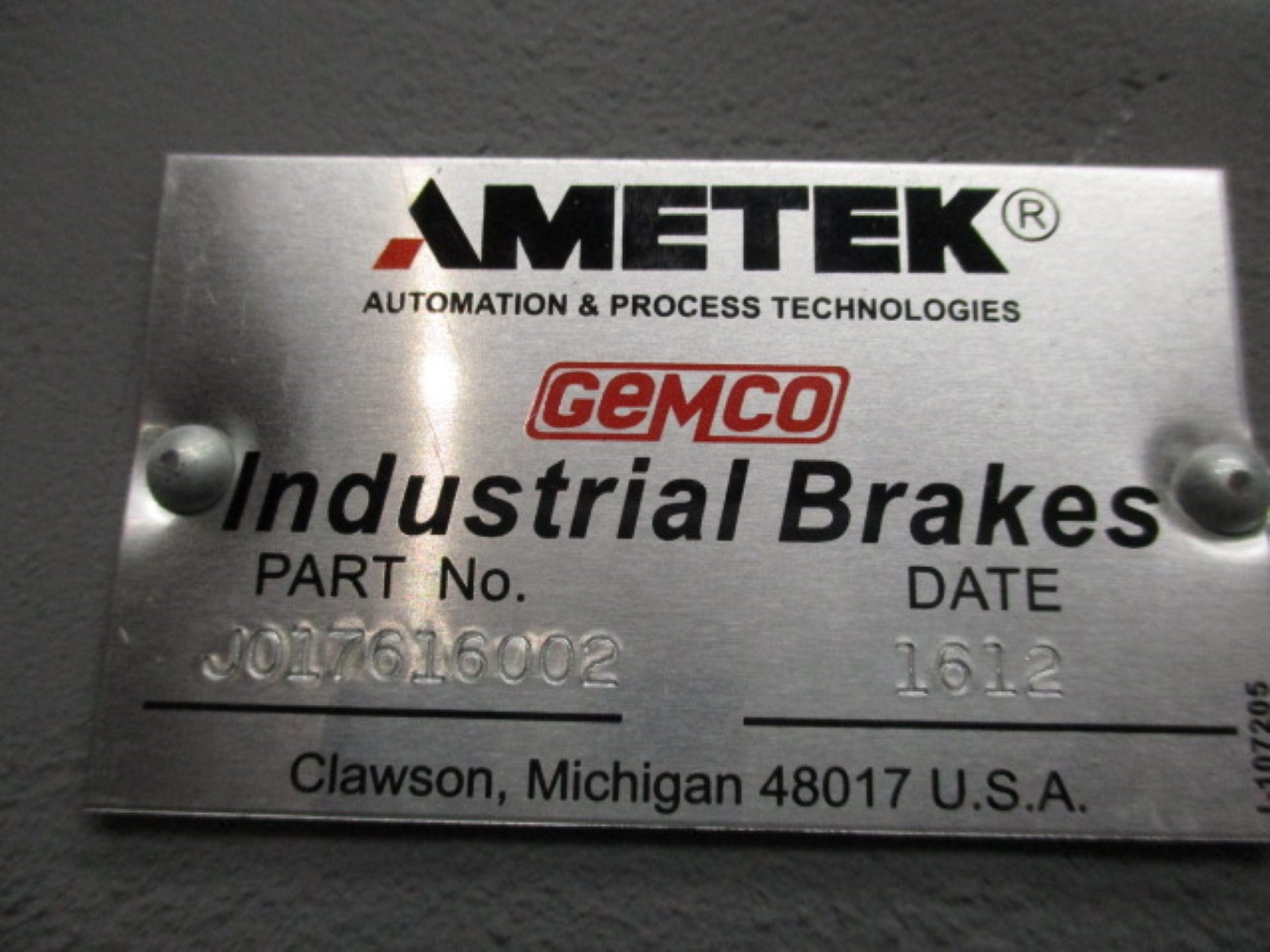 AMETEK J017616002 NSNP