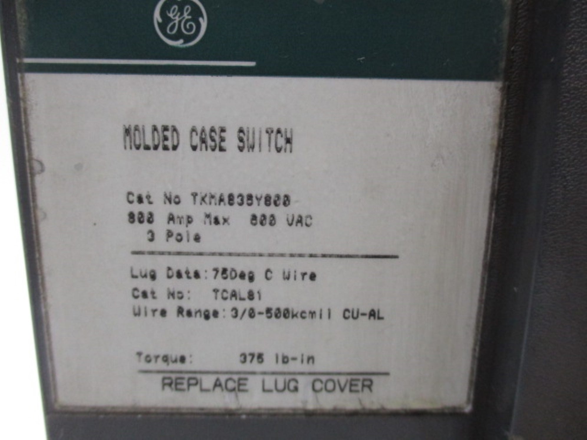 GENERAL ELECTRIC TKMA836Y800 UNMP