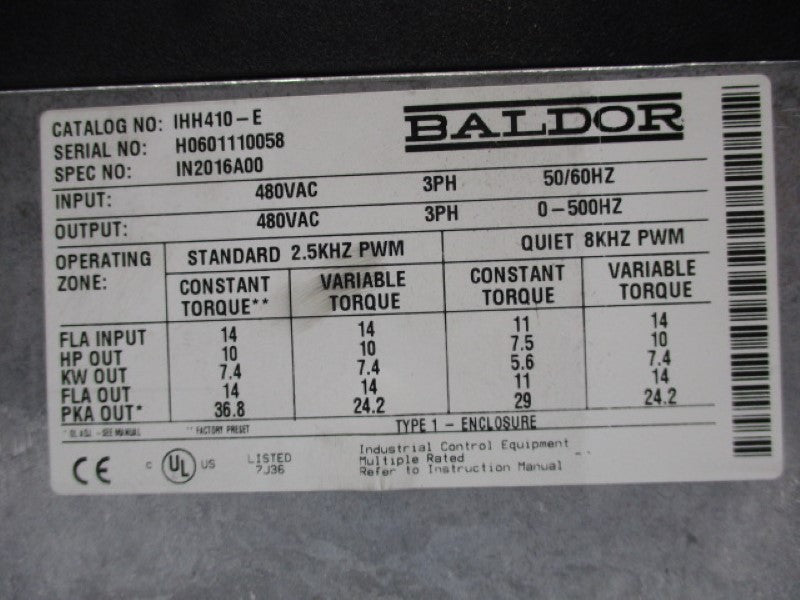 BALDOR IHH410-E NSMP