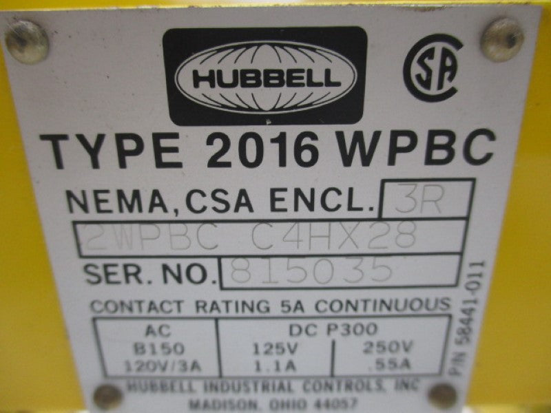 HUBBELL 2WPBC-C4HX28 UNMP