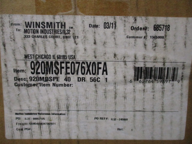 WINSMITH 920MSFE076X0FA 920MDSFE40DR56C1 NSMP