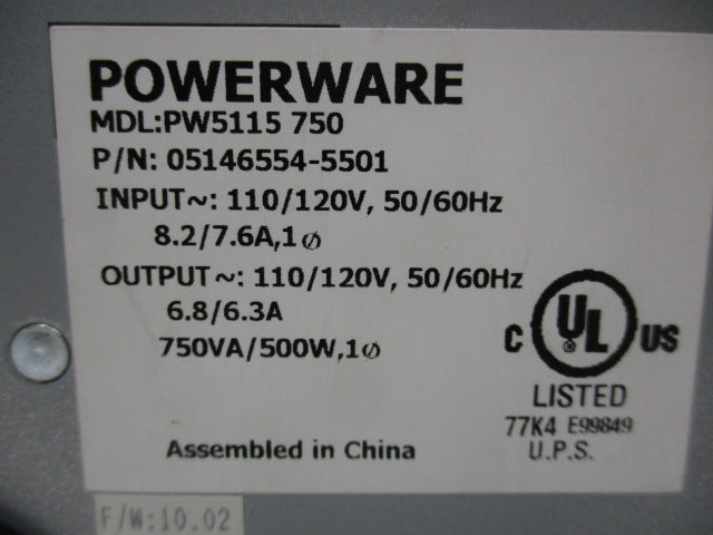 POWERWARE PW5115-C750 (05146554-5501) UNMP