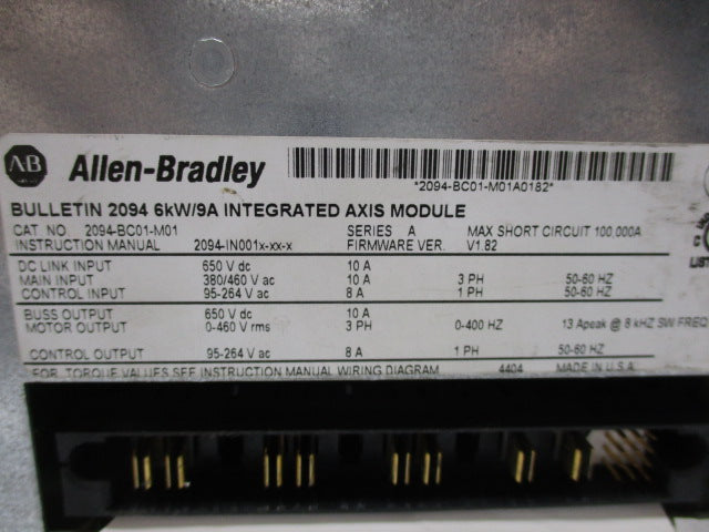 ALLEN BRADLEY 2094-BC01-M01 SER. A F/W V1.82 (AS PICTURED) UNMP