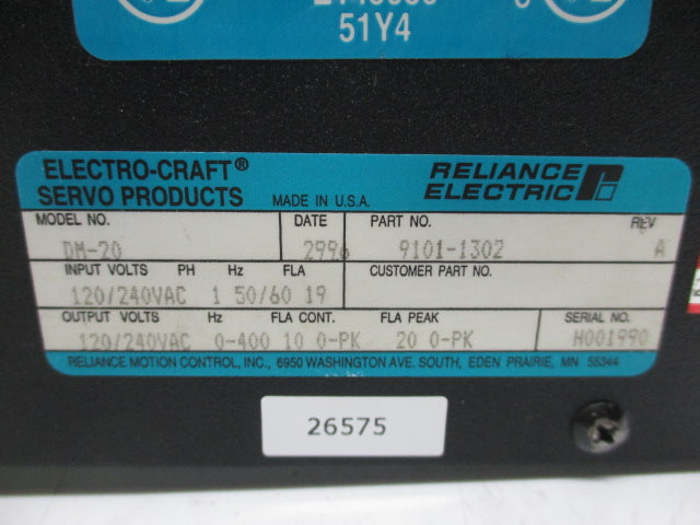 RELIANCE ELECTRIC 9101-1302 UNMP