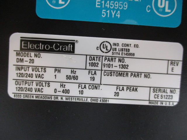 ELECTRO-CRAFT 9101-1302 (DM-20) NSNP