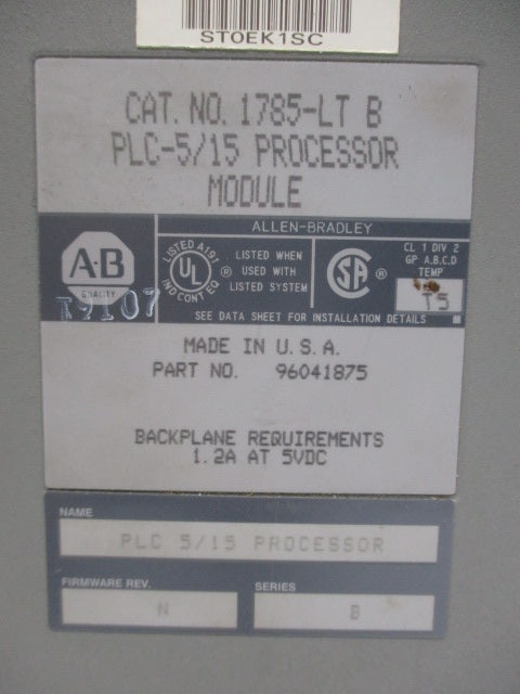 ALLEN BRADLEY 1785-LT SER. B F/W N UNMP