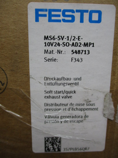 FESTO MS6-SV-1/2-E-10V24-SO-AD2-MP1 (548713) NSMP