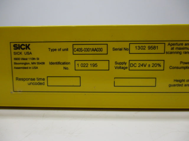 SICK C40S-0301AA030 VER. V01.00 NSMP