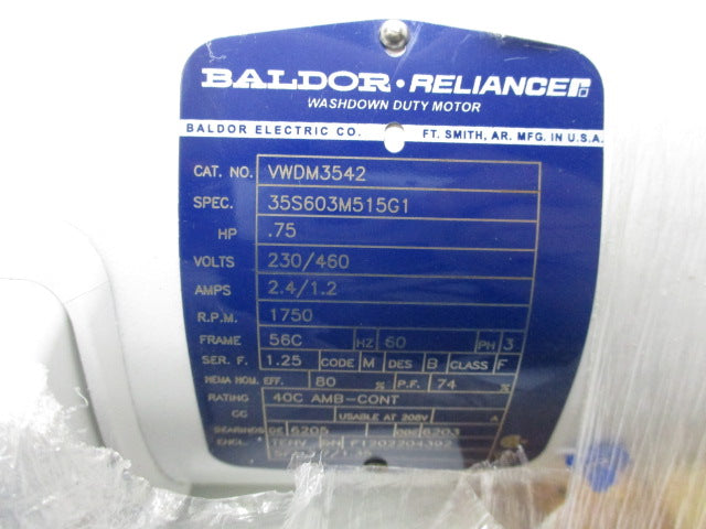 BALDOR VWDM3542 230/460V 2.4/1.2A NSMP