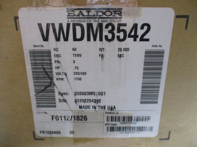 BALDOR VWDM3542 230/460V 2.4/1.2A NSMP