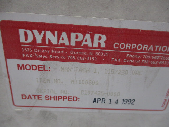 DYNAPAR MT1000S00 NSFS