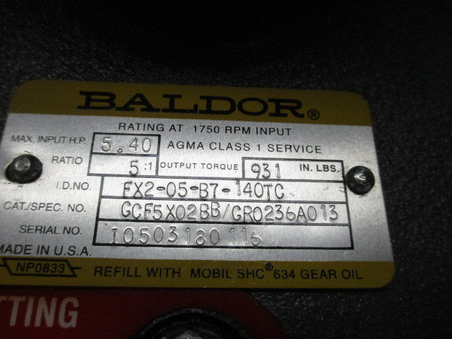 BALDOR GCF5X02BB/GR0236A013 NSNP