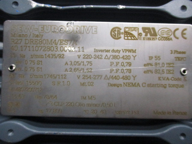 SEW-EURODRIVE R27DRE80M4/ES7A NSNP