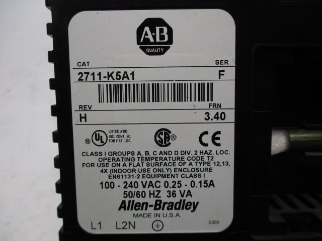 ALLEN BRADLEY 2711-K5A1 SER. F F/W 3.40 UNMP