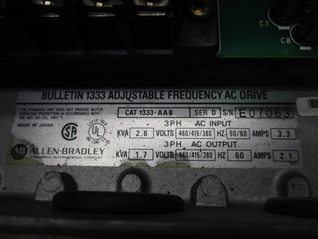 ALLEN BRADLEY 1333-AAB SER. D (AS PICTURED) UNMP
