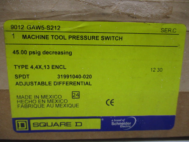 SQUARE D 9012GAW5S212 SER. C NSFS