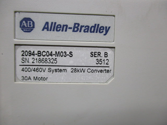 ALLEN BRADLEY 2094-BC04-M03-S SER. B F/W 1.122 UNMP