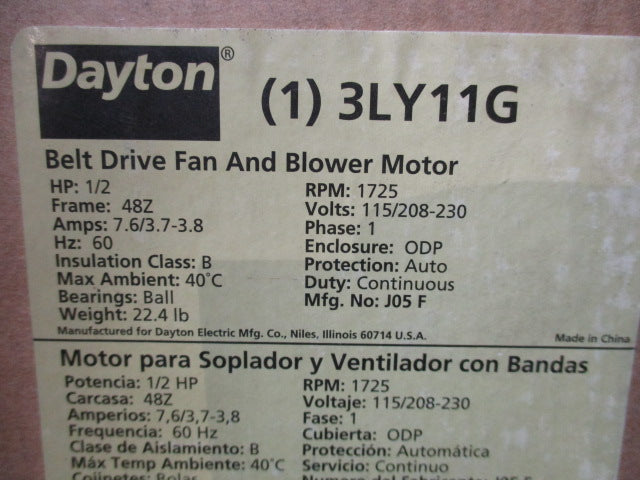 DAYTON 3LY11G NSMP