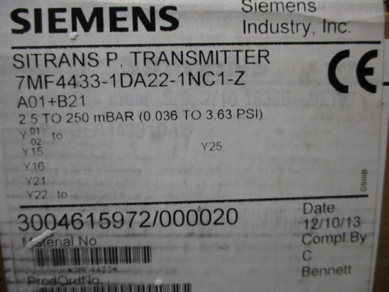 SIEMENS 7MF4433-1DA22-1NC1-Z NSMP