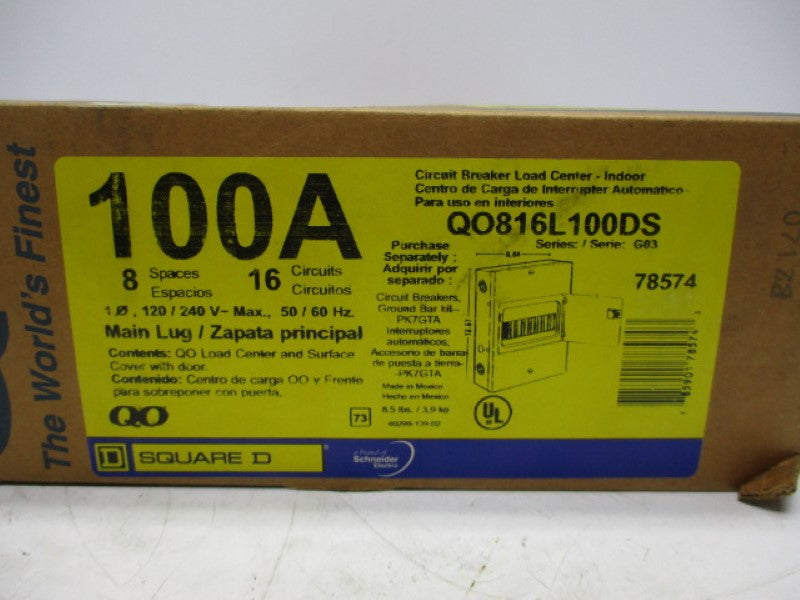 SQUARE D QO816L100DS SER. G03 NSFS