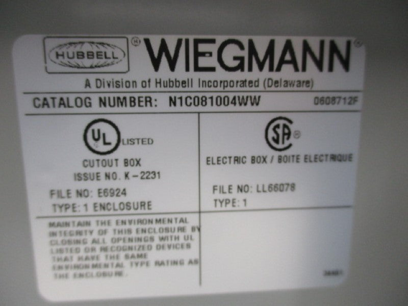 HUBBELL N1C081004WW NSMP