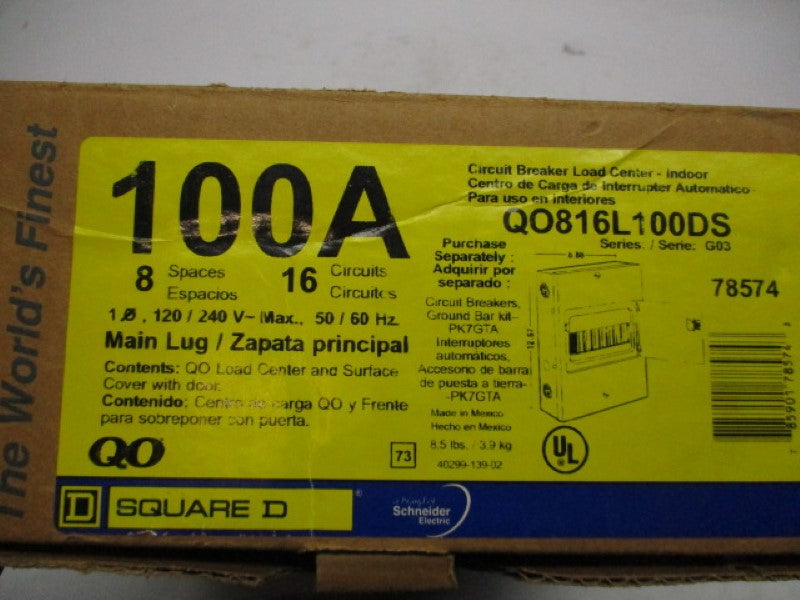 SQUARE D QO816L100DS SER. G03 NSMP