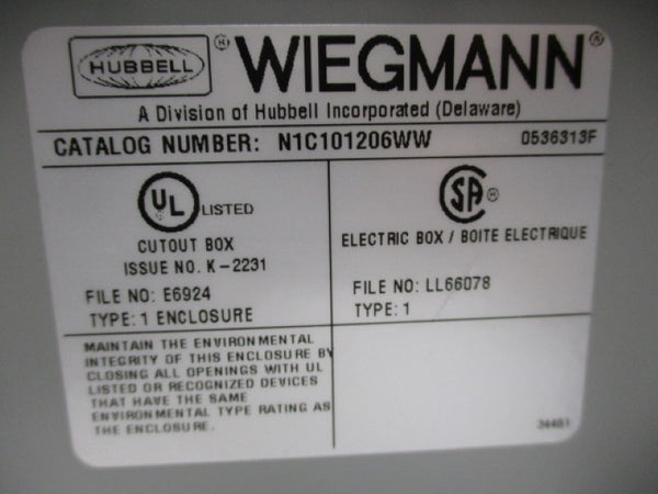 HUBBELL N1C101206WW NSMP