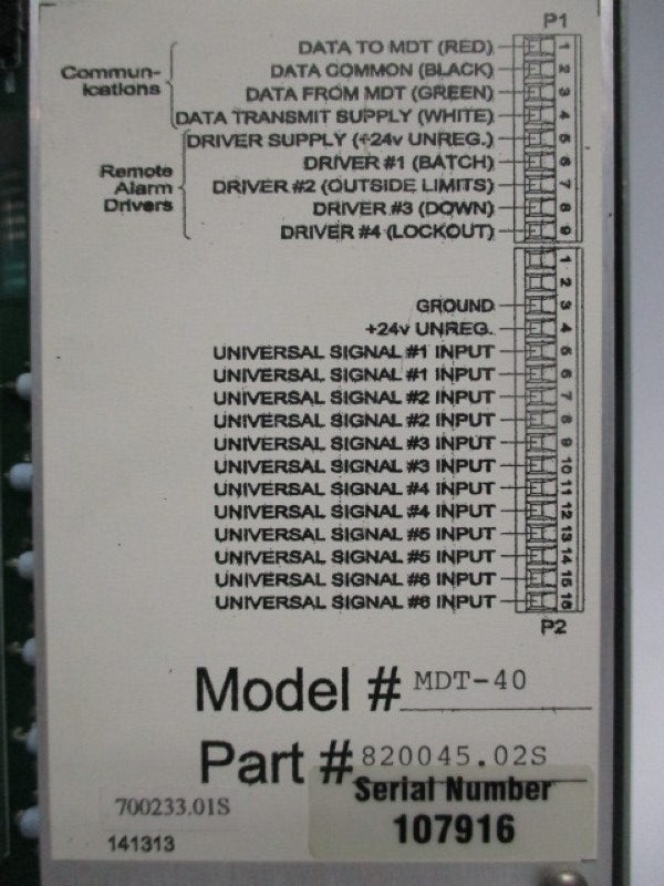 PRODUCTION PROCESS MDT-40 (820045.02S) UNMP