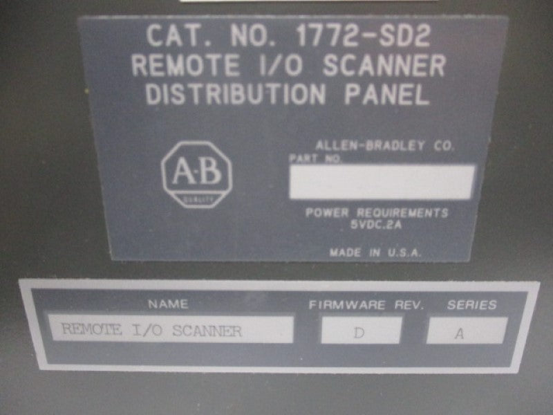 ALLEN BRADLEY 1772-SD2 SER. A F/W D UNMP