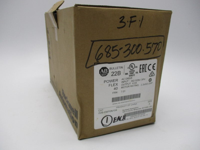 ALLEN BRADLEY 22B-D6P0N104 SER. A F/W 7.01 NSMP