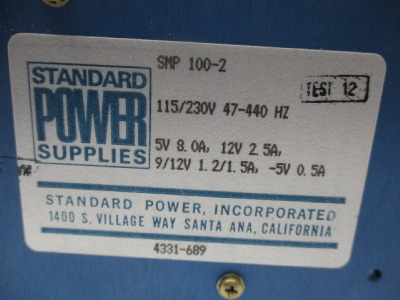 STANDARD POWER SUPPLIES SMP100-2 UNMP