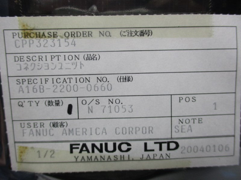 FANUC A16B-2200-0660/08C NSNP