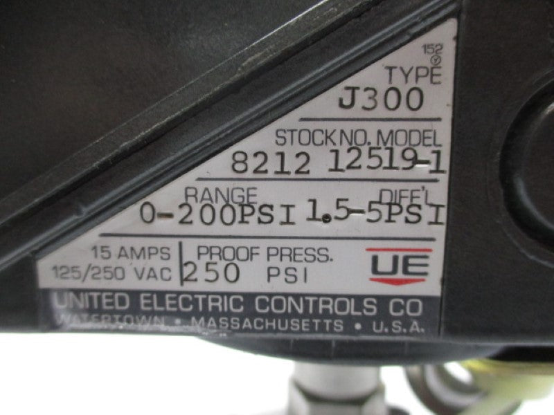 UNITED ELECTRIC TYPE J300 MODEL 8212 12519-1 NSNP